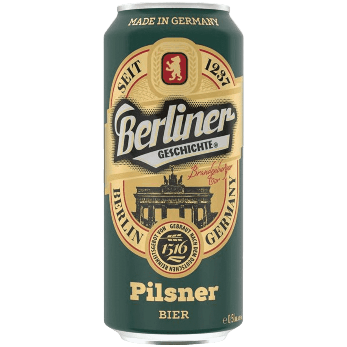

Пиво Berliner Geschichte Pilsner светлое 0,5 л ж/б