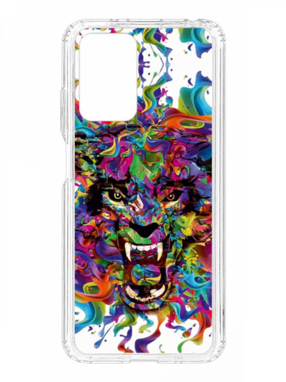 фото Противоударный чехол для xiaomi redmi 10 kruche print colored beast прозрачный с рисунком кruче