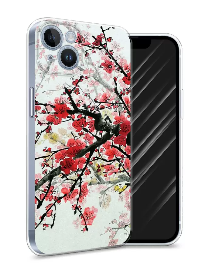 

Силиконовый чехол Awog "Сакура" для Apple iPhone 14, Разноцветный, 15150-4