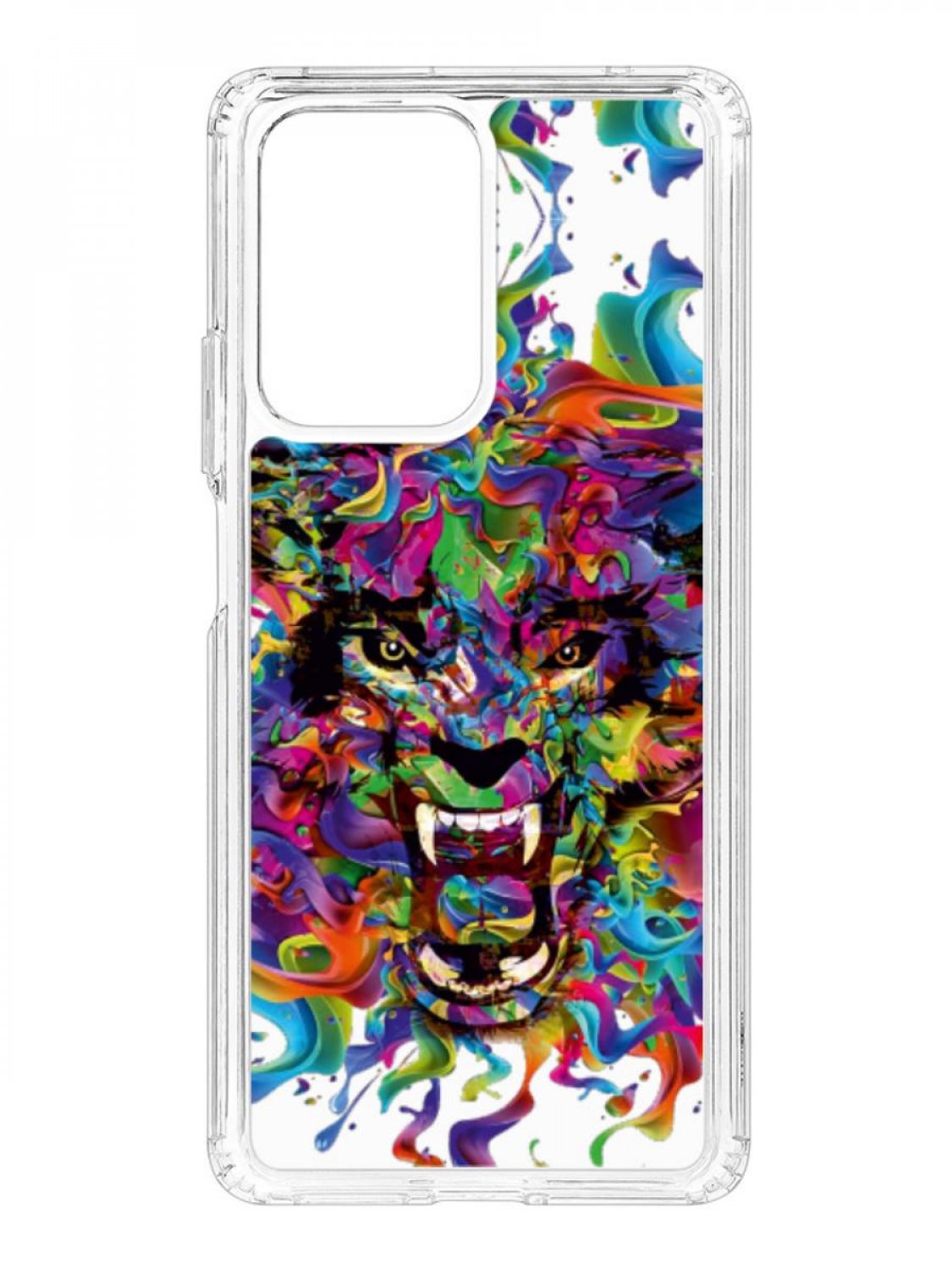 фото Противоударный чехол для xiaomi 11t kruche print colored beast прозрачный с рисунком кruче