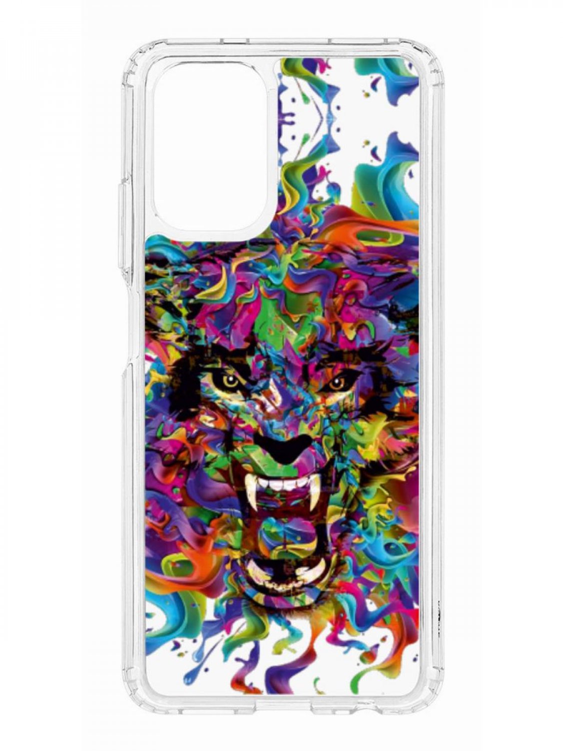 фото Противоударный чехол для xiaomi redmi note 10 kruche print colored beast прозрачный кruче