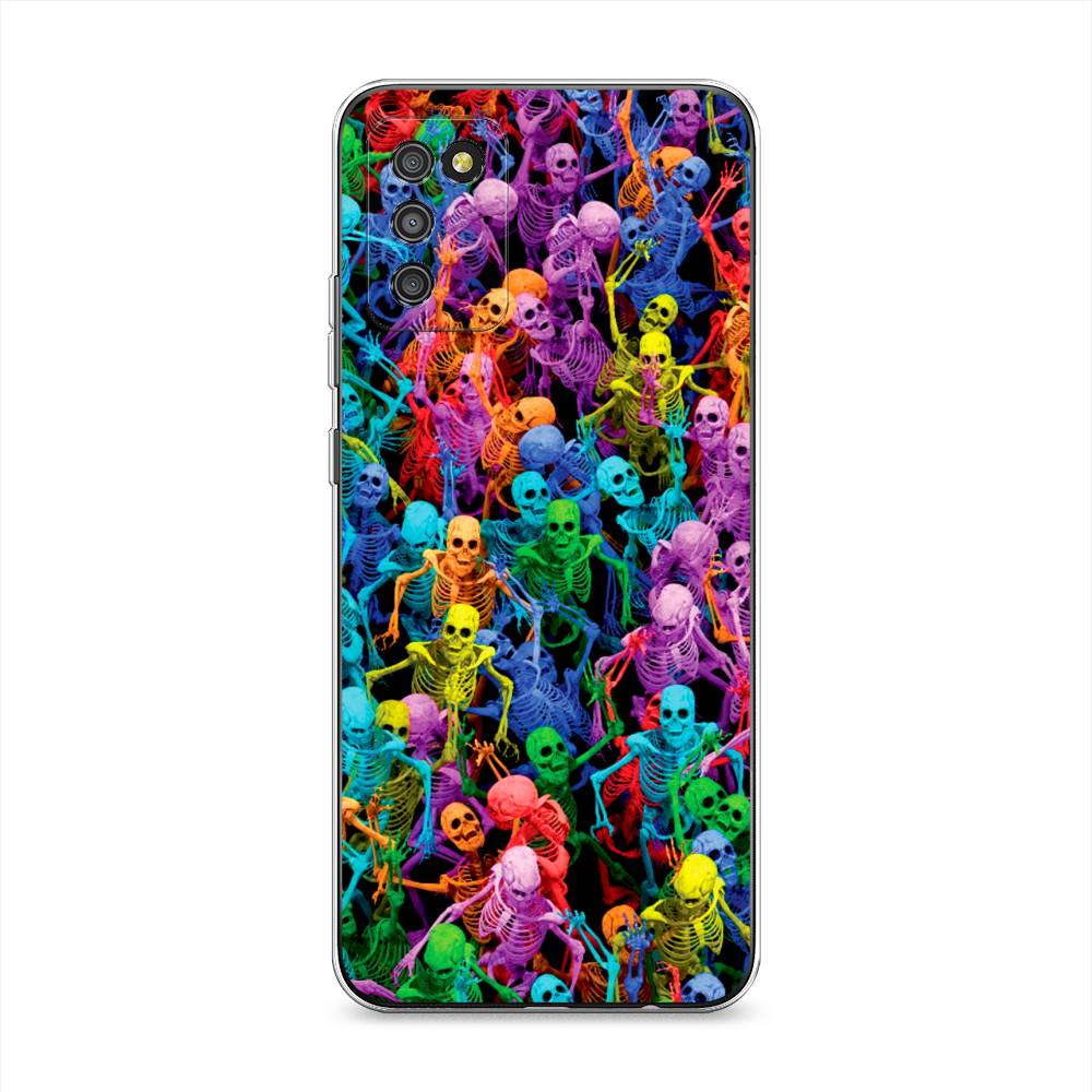 

Чехол на Samsung Galaxy A02s "Вечеринка скелетов", Фиолетовый;желтый;оранжевый, 2102350-6