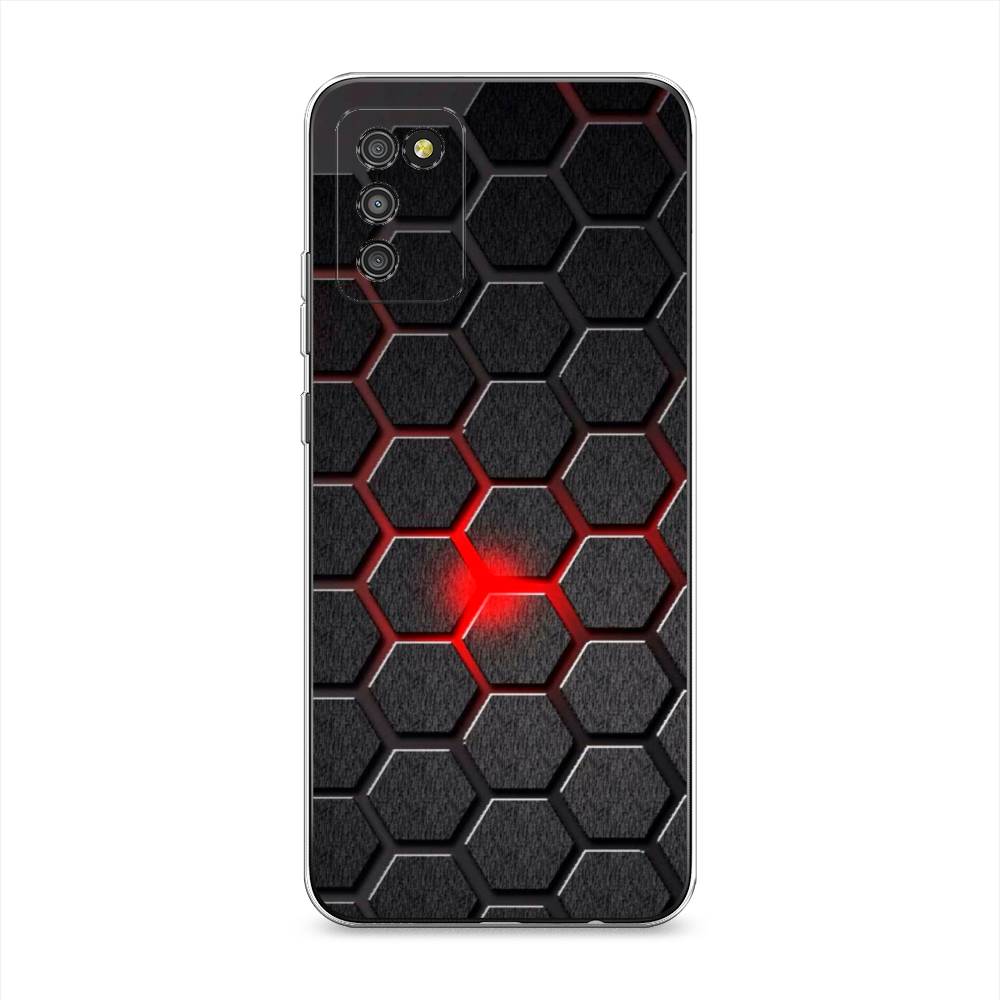 

Чехол на Samsung Galaxy A02s "Соты красные", Красный;черный;серый, 2102350-3