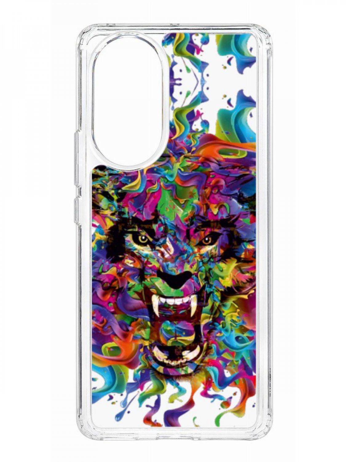 фото Противоударный чехол для huawei nova 9 kruche print colored beast прозрачный с рисунком кruче