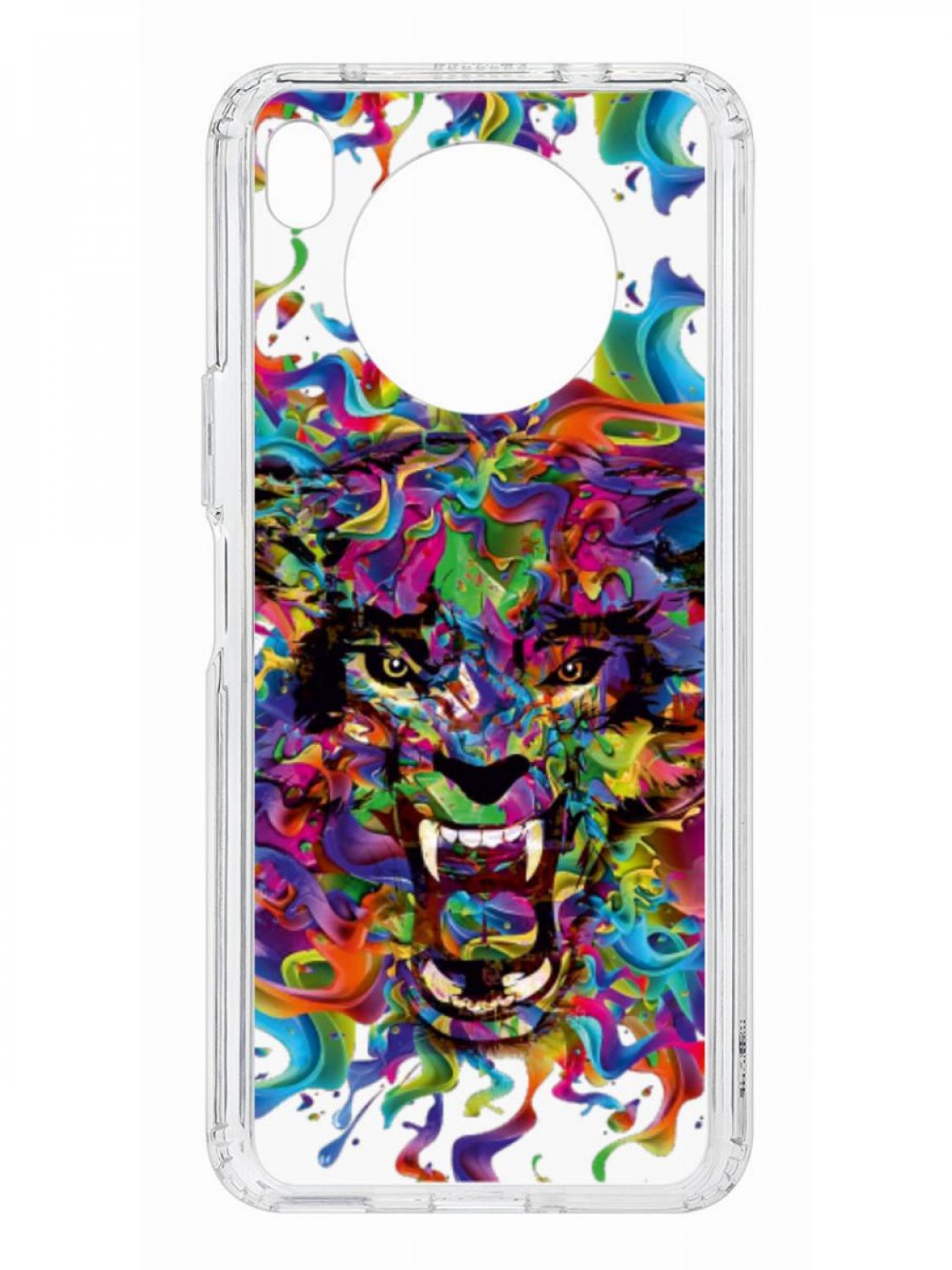 фото Противоударный чехол для huawei nova 8i kruche print colored beast прозрачный с рисунком кruче