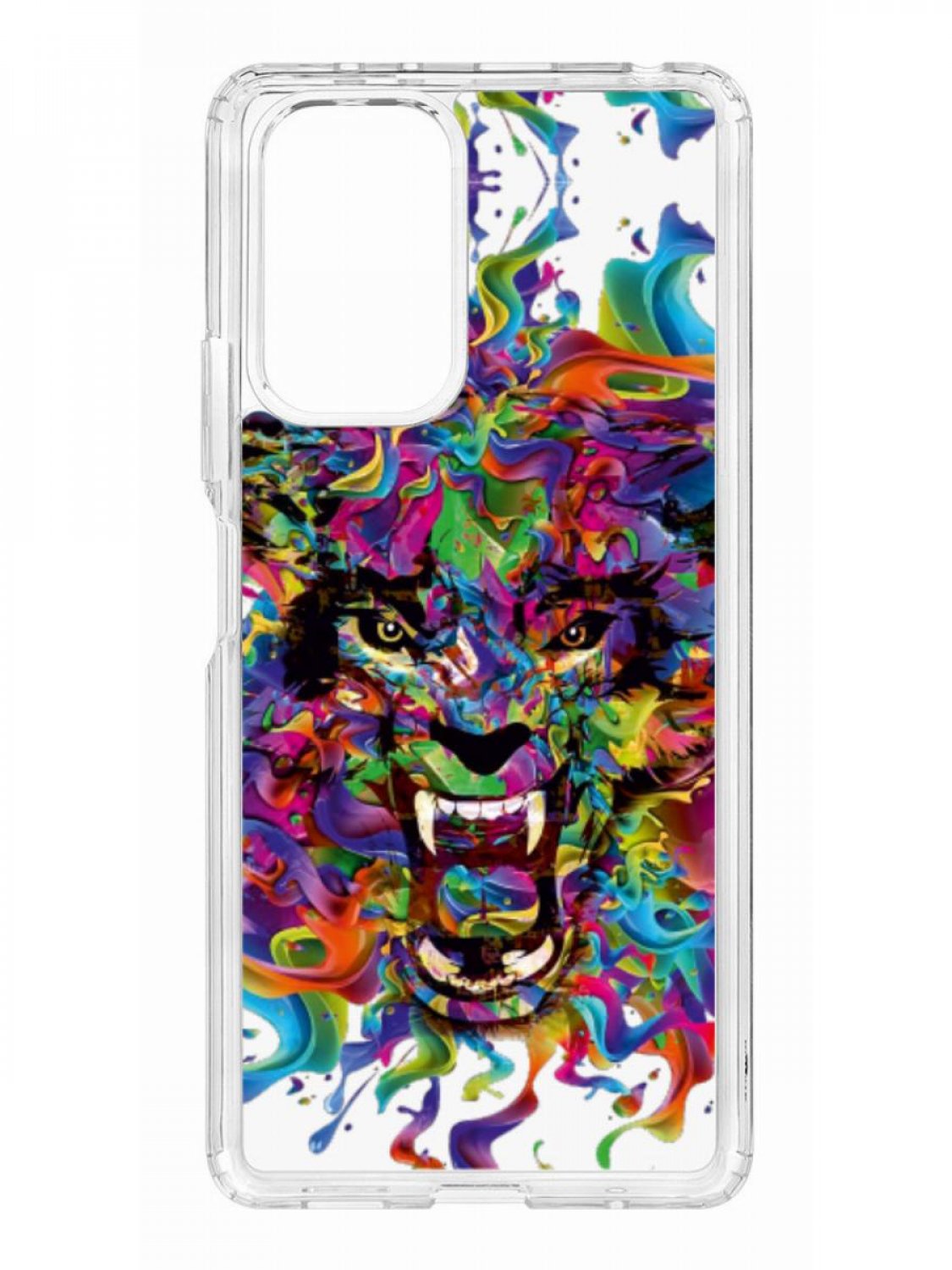 фото Противоударный чехол для xiaomi redmi note 10 pro kruche print colored beast прозрачный кruче