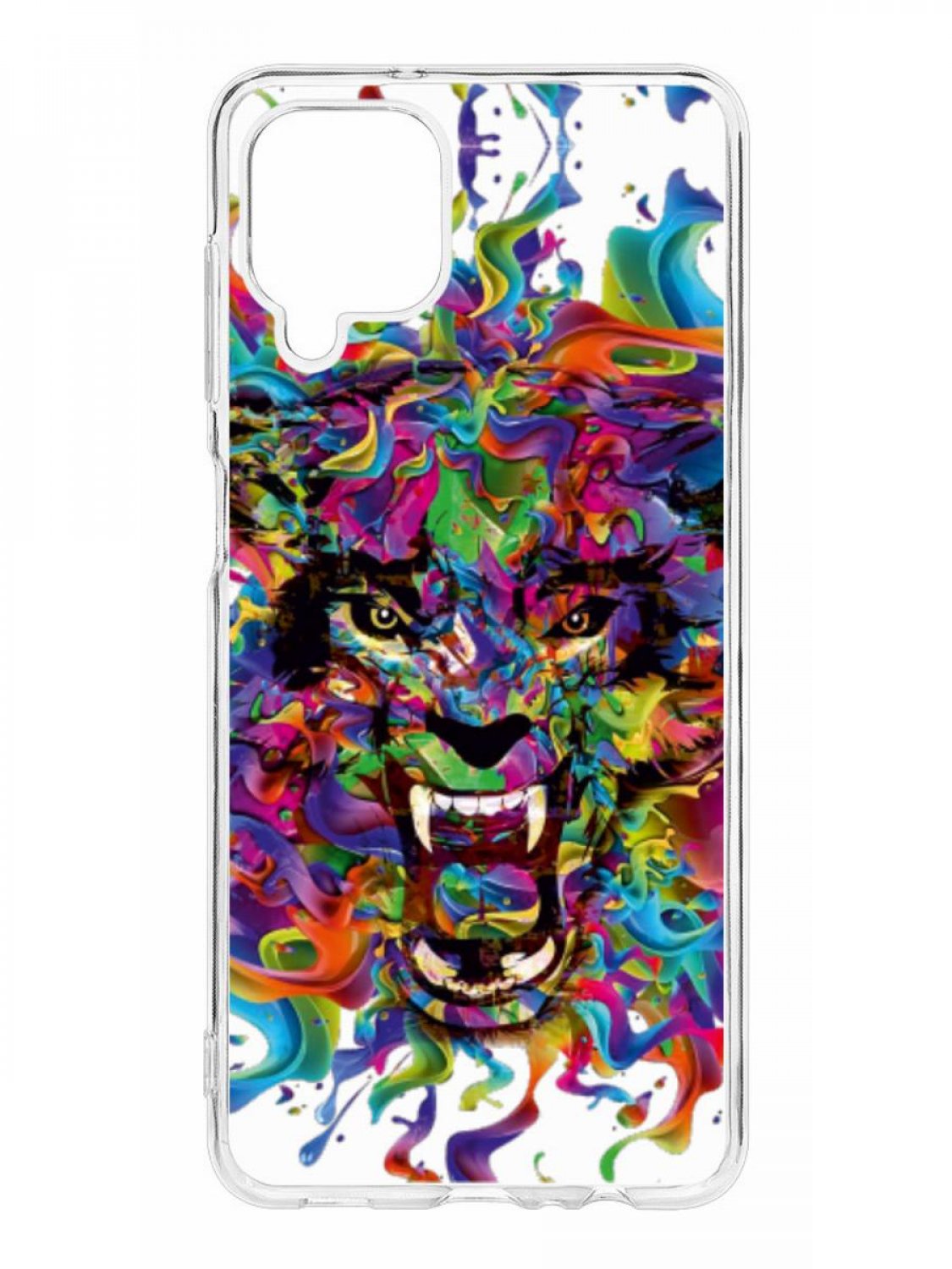 фото Противоударный чехол для samsung galaxy a12 kruche print colored beast прозрачный кruче