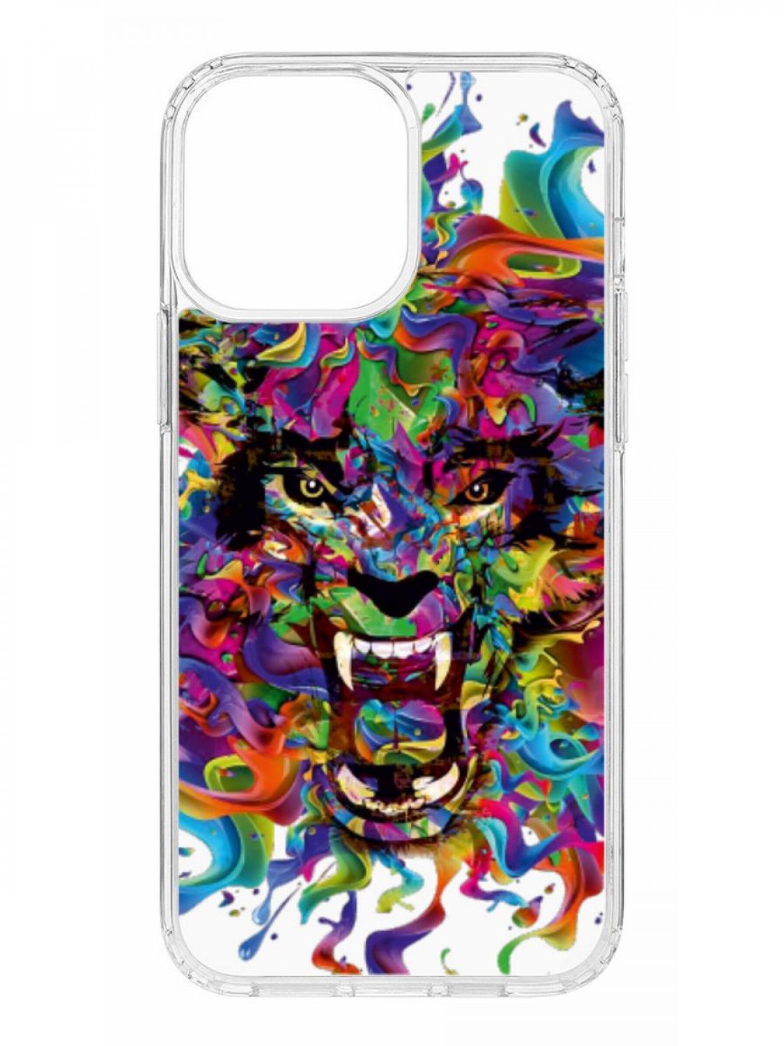 фото Противоударный чехол для iphone 13 pro max kruche print colored beast прозрачный кruче