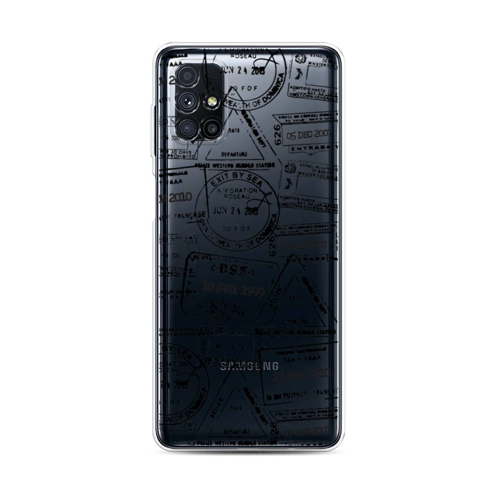 

Чехол на Samsung Galaxy M31s "Visa stamps 2", Белый;черный;серый, 2101450-2