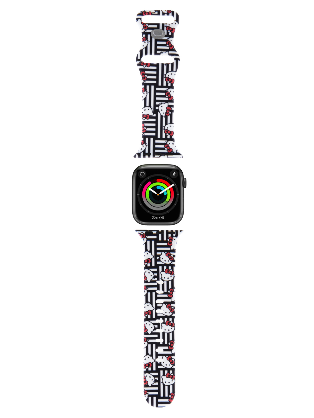 

Ремешок Hello Kitty для Apple Watch 41/40/38 mm с принтом Heads and Stripes черный