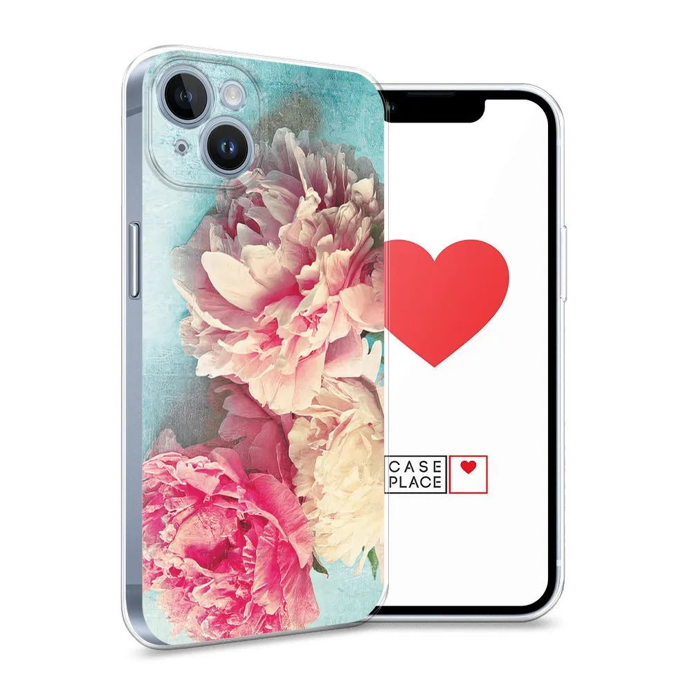 

Силиконовый чехол Awog "Пионы new" для Apple iPhone 14, Разноцветный, 15150-8