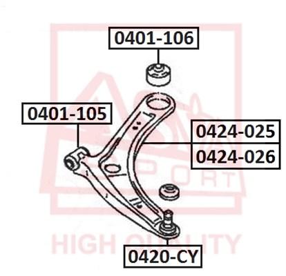 

Сайлентблок Asva 0401056
