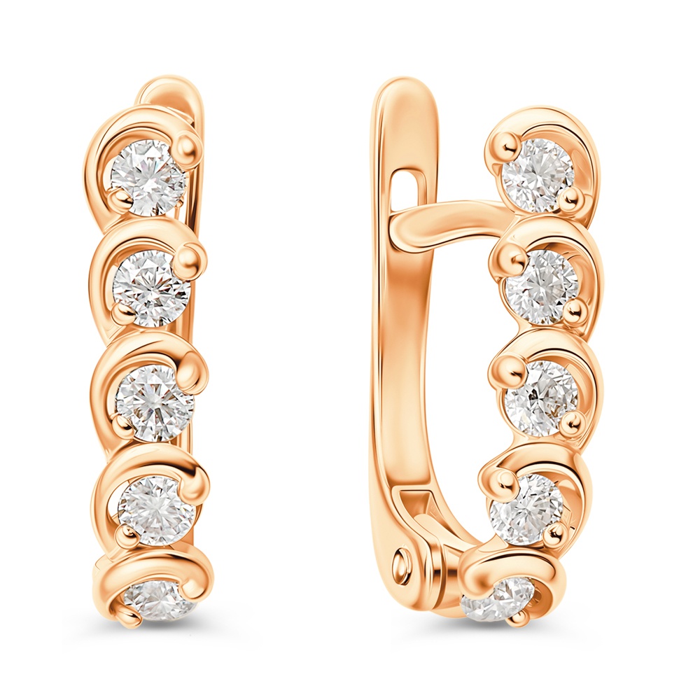 

Серьги из золота 585Gold 102008352, муассанит, 102008352