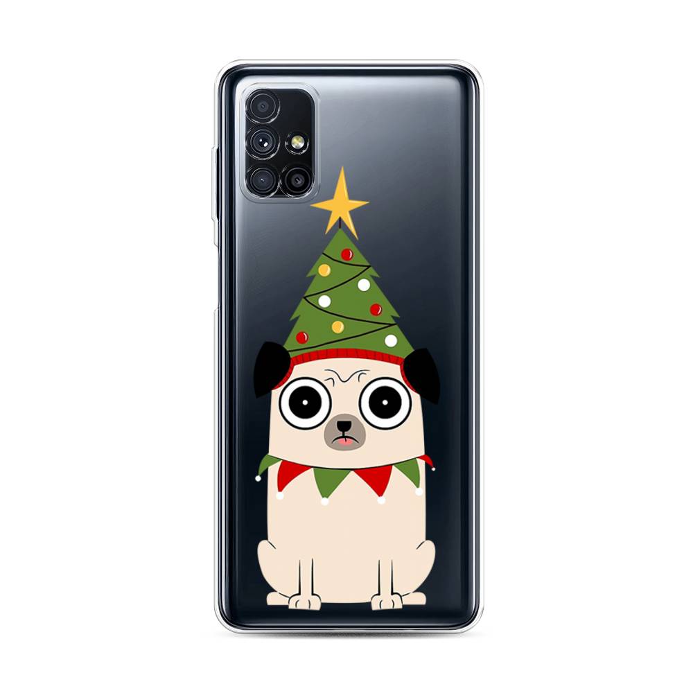 

Чехол на Samsung Galaxy M31s "Собачка с ёлочкой", Бежевый;красный;зеленый, 2101450-1