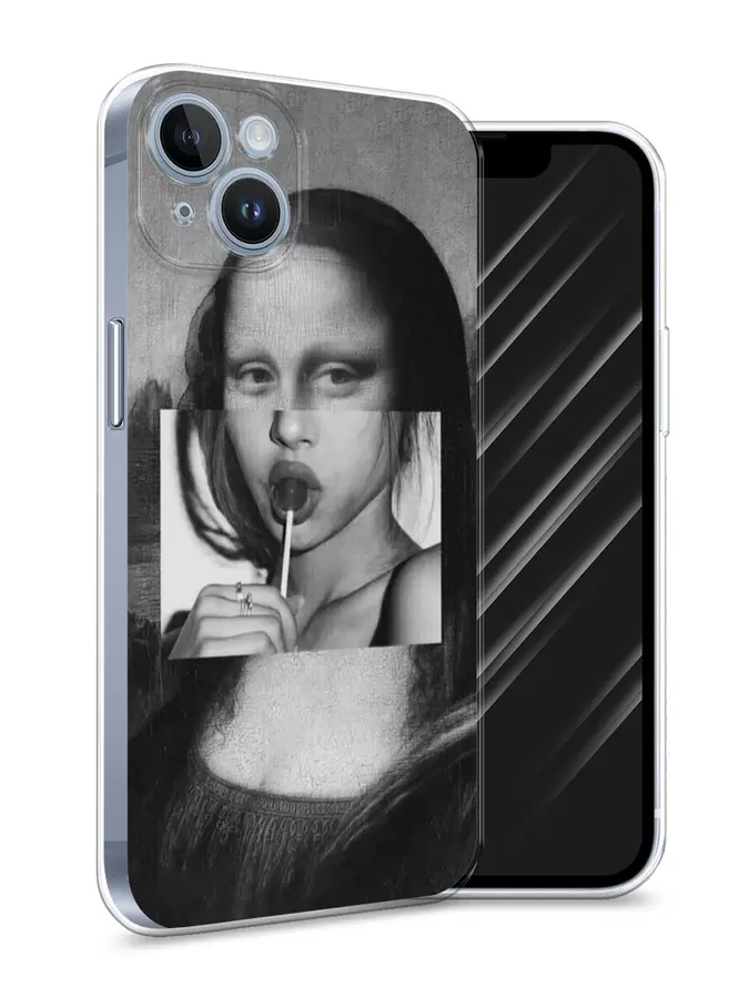 

Силиконовый чехол Awog "Mona Lisa sucking lollipop" для Apple iPhone 14, Разноцветный, 15150-9