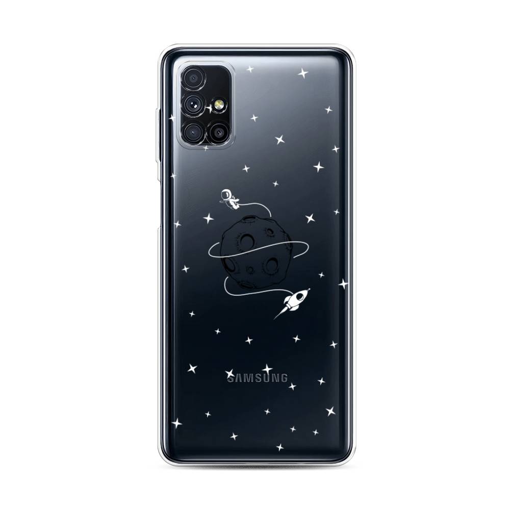 

Чехол на Samsung Galaxy M31s "Полет вокруг луны", Белый;серый;черный, 2101450-2