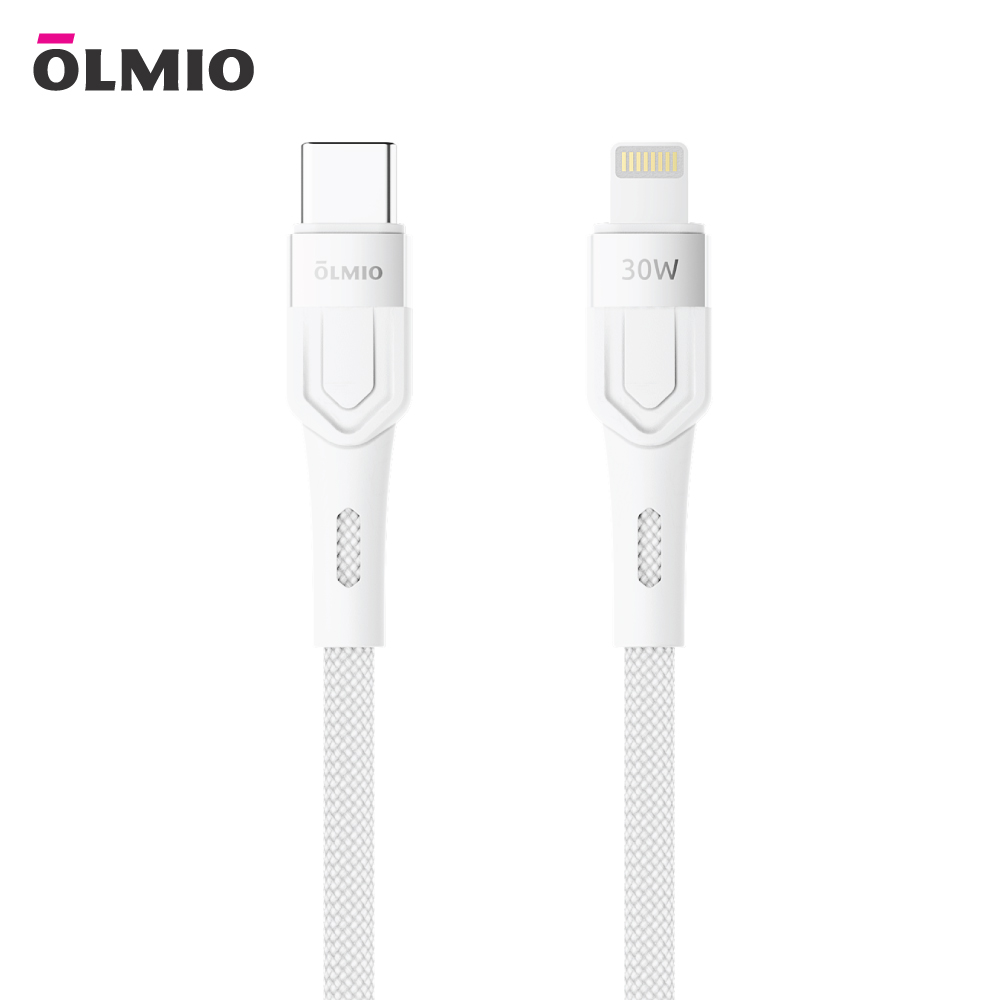 Кабель Olmio BOLT, Type-C - Lightning, USB2.0, 1.2м, белый (041708) 600014722609