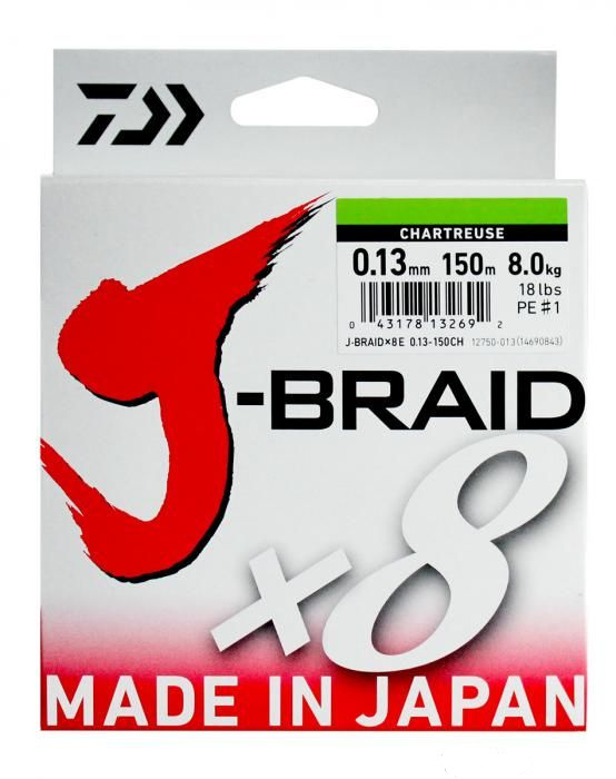 

Шнур плетеный Daiwa J-Braid X8 0,35мм 300м (флуоресцентно-желтая)