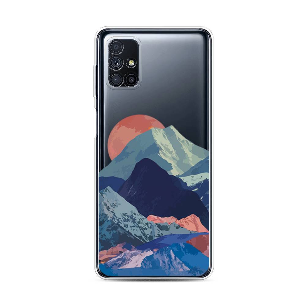 

Чехол на Samsung Galaxy M31s "Закат в снежных горах", Красный;серый;голубой, 2101450-2