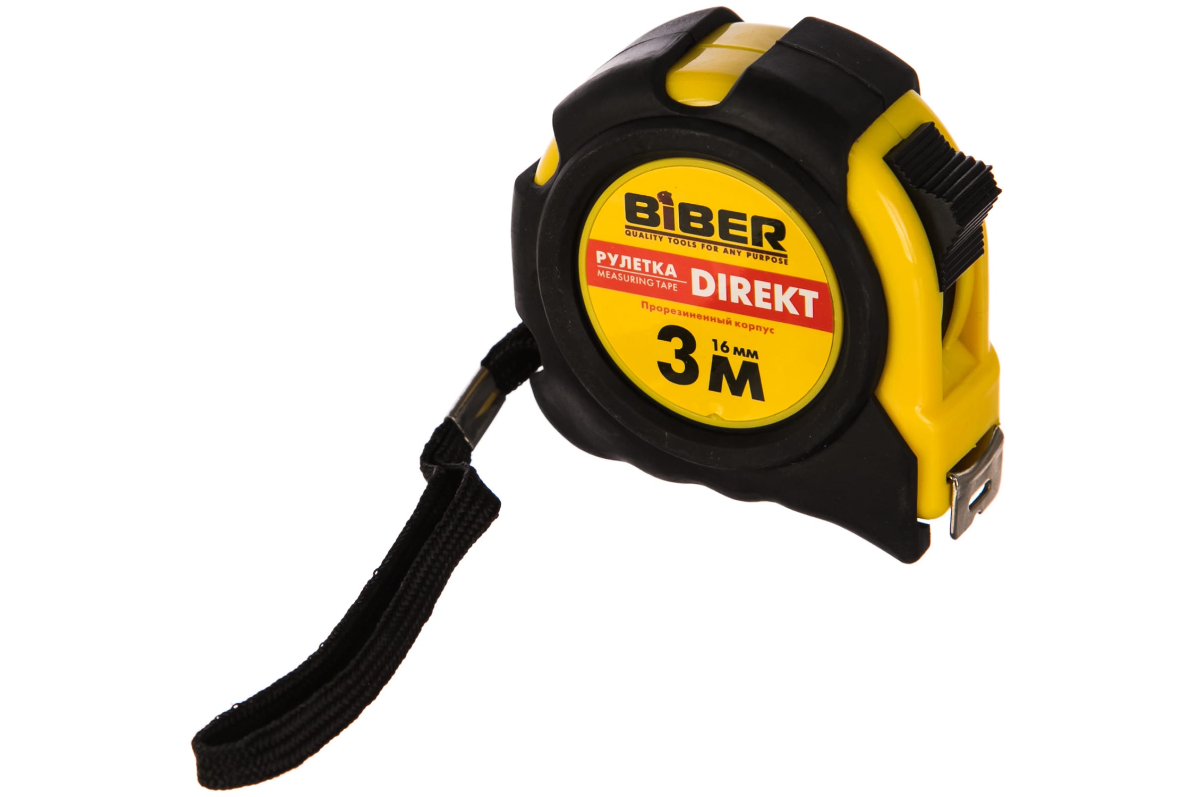 Biber Рулетка ''DIREKT'' обрезиненный корпус 3мх16мм 40102 тов-054500