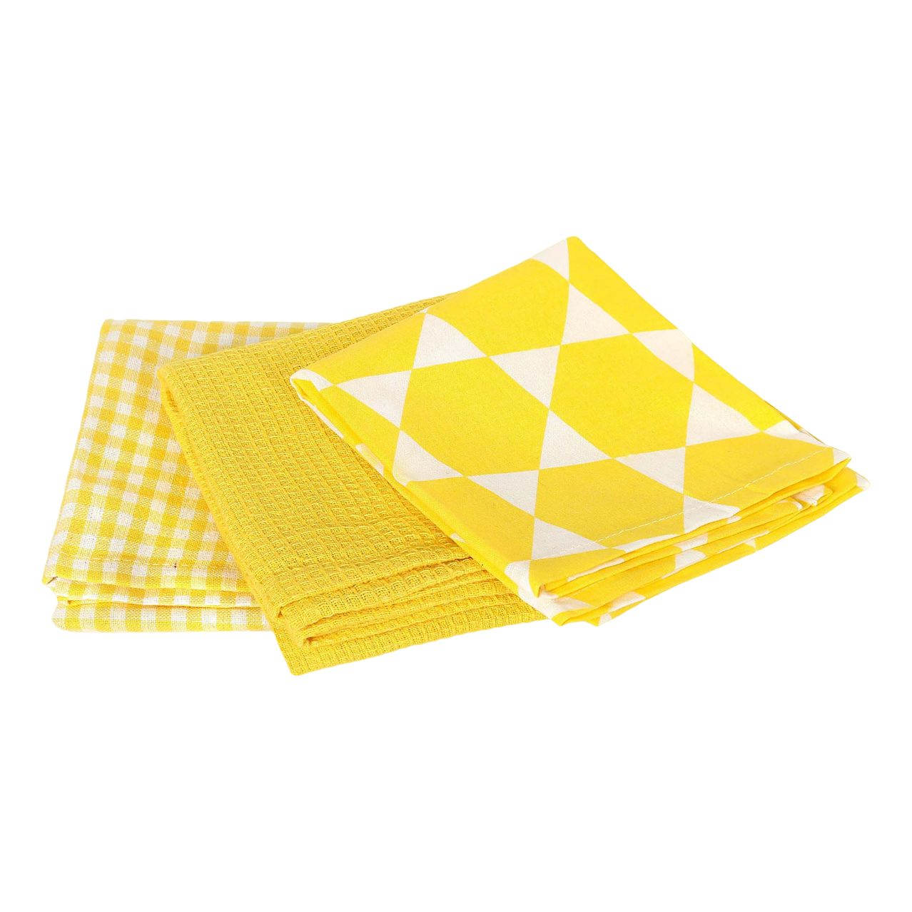 Набор кухонных салфеток Homelines textiles 45 x 65 см хлопок бело-желтый 3 шт