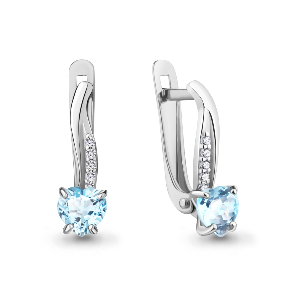 

Серьги из серебра с топазом Aquamarine Aquamarine 4400802А_925_р, 4400802А_925_р