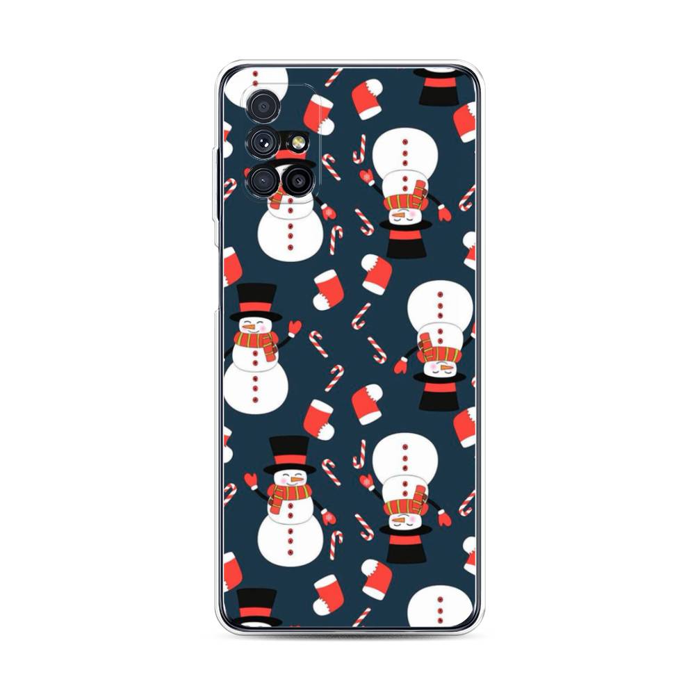 

Чехол на Samsung Galaxy M31s "Синие снеговики", Синий;белый;красный, 2101450-5