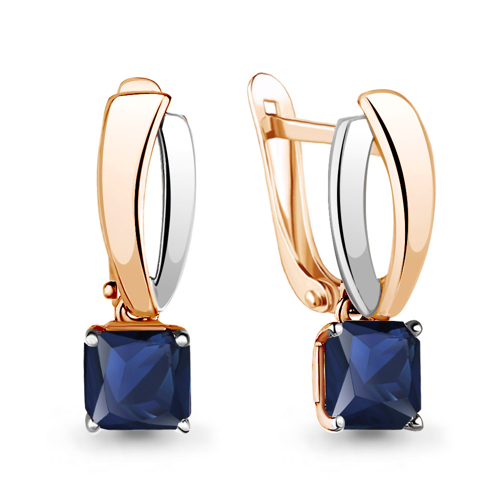 

Серьги из серебра с сапфиром искусственным Aquamarine Aquamarine 43946Н_925_з, 43946Н_925_з
