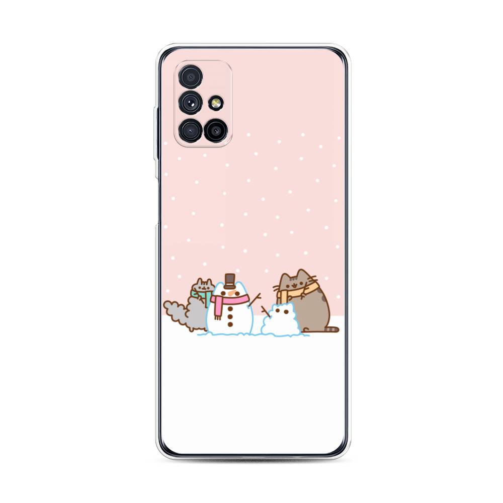 

Чехол на Samsung Galaxy M31s "Котики в снегу", Розовый;белый;серый, 2101450-5