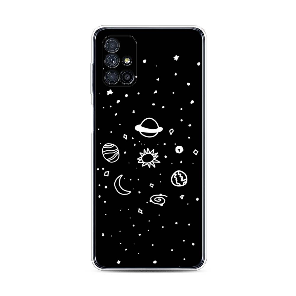 

Чехол на Samsung Galaxy M31s "Дудл солнечной системы", Бежевый;серый, 2101450-2