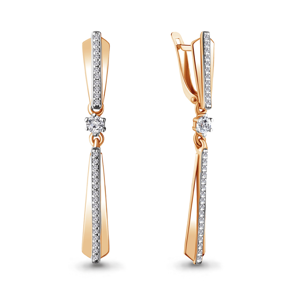 

Серьги из красного золота с фианитом Aquamarine Aquamarine 438871А_585_кз, 438871А_585_кз