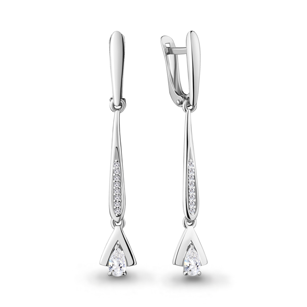 

Серьги из серебра с фианитом Aquamarine Aquamarine 43885А_925_р, 43885А_925_р