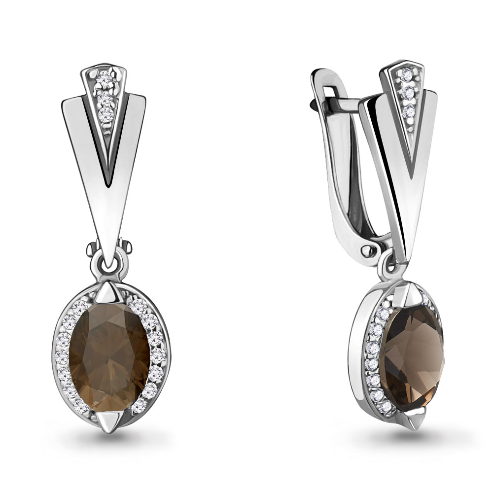 

Серьги из серебра с кварцем Aquamarine Aquamarine 4387901А_925_р, 4387901А_925_р