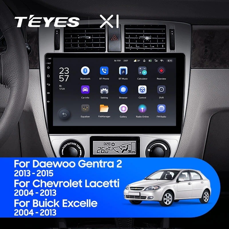 Автомобильная магнитола Teyes X1 4G 232 Chevrolet Lacetti J200 2004-2013 F2-A 2600000₽