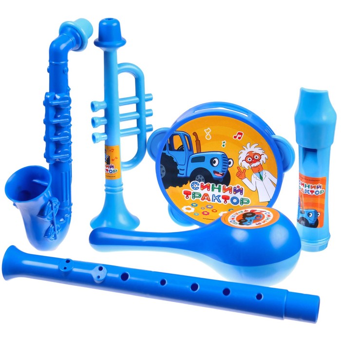 фото Музыкальные инструменты в наборе, 5 предметов, синий трактор