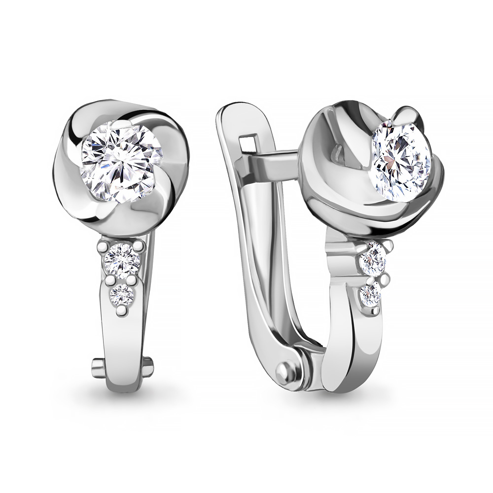 

Серьги из серебра с фианитом Aquamarine Aquamarine 43778А_925_р, 43778А_925_р