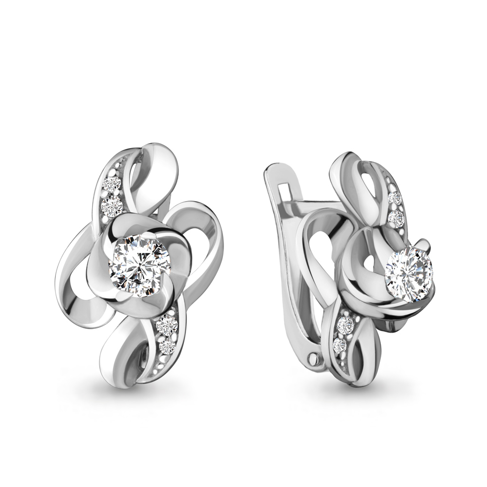 

Серьги из серебра с фианитом Aquamarine Aquamarine 43771А_925_р, 43771А_925_р