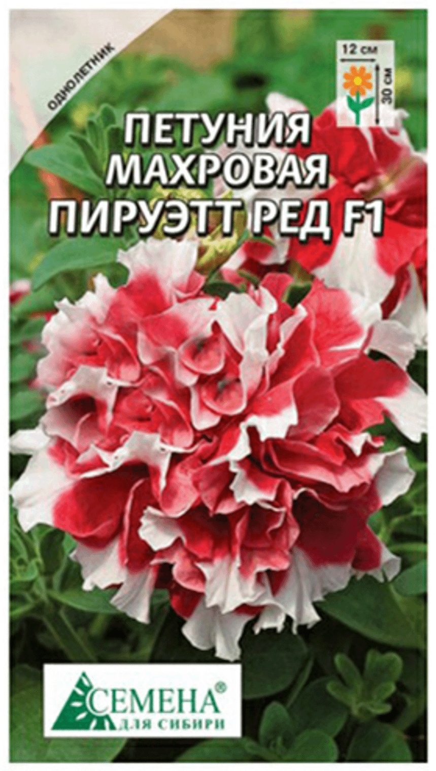 

Семена для Сибири Петуния махровая Пируэт Ред F1 10 сем 1 г