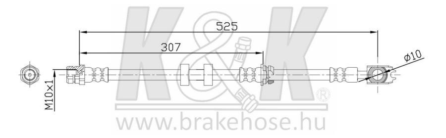 Шланг тормозной передн SEAT: CORDOBA 1.2/1.4 16V 02- K&K FT0352