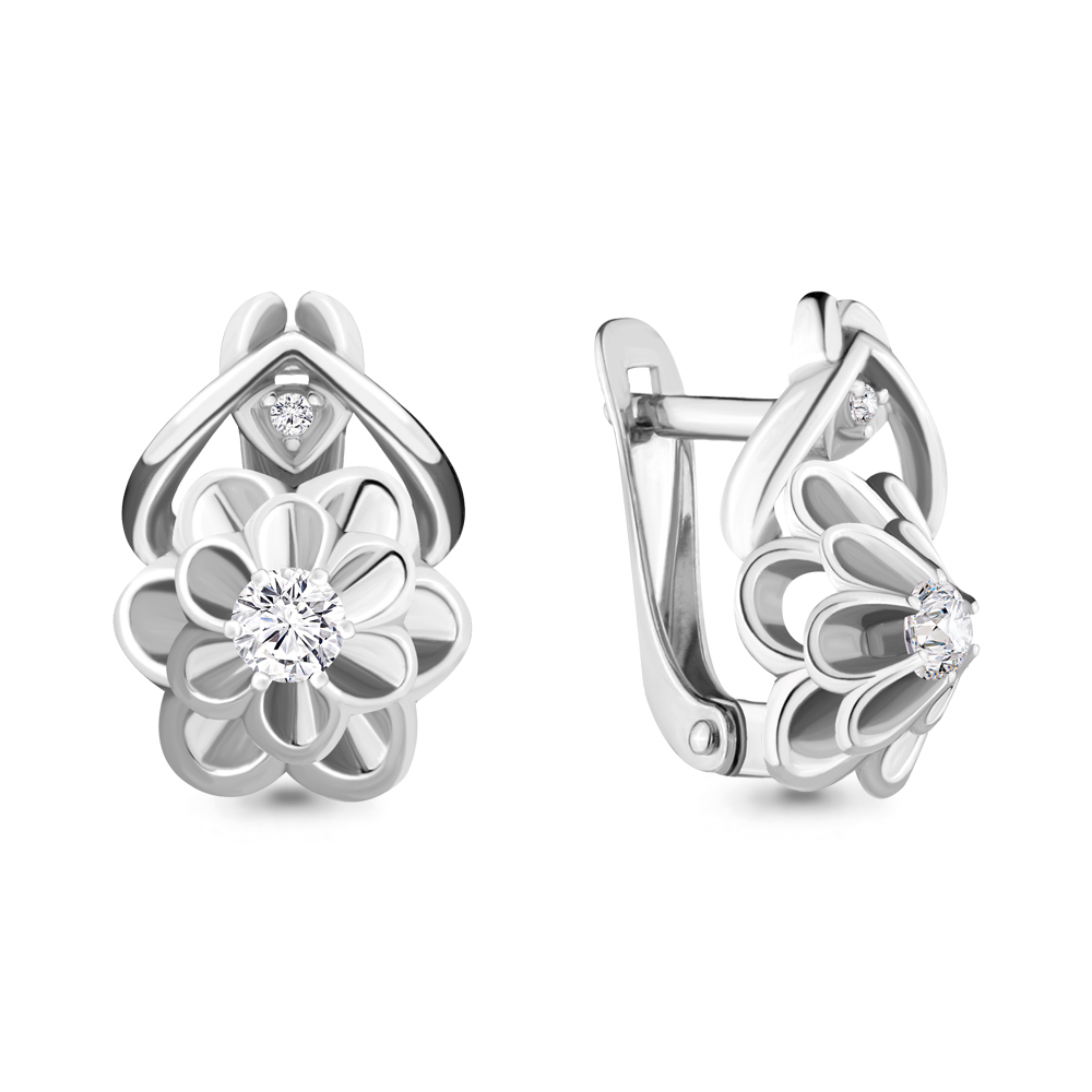 

Серьги из серебра с фианитом Aquamarine Aquamarine 43602А_925_р, 43602А_925_р