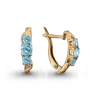 

Серьги из серебра с фианитом Aquamarine Aquamarine 435761А_925_з, 435761А_925_з