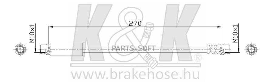 Шланг тормозной задн AUDI: 90 2.3 E 20V QUATTRO 88-91 K&K FT4744