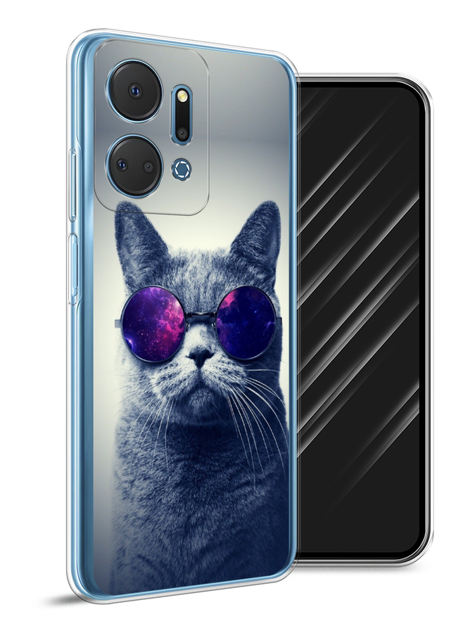 

Чехол Awog на Honor X7A Plus "Космический кот", Бордовый, 6121850-1