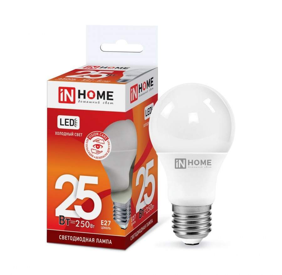 

Лампа светодиодная ASDHOME, E27, 25W, 6500K, ЛОН ("груша"), арт. 709609 - (10 шт.)