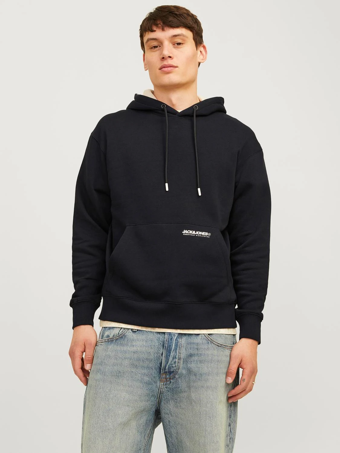 

Худи мужское Jack & Jones 12256534 черное L, Черный, 12256534