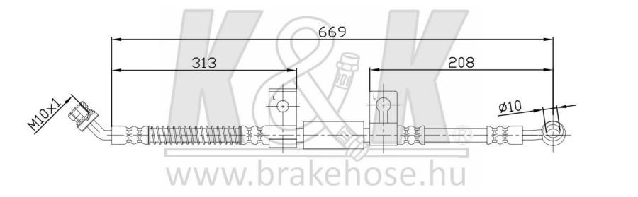 

Шланг тормозной передн лев KIA: Sorento (JC) 2.5 CRDi 12.06- K&K FT0830, FT0830