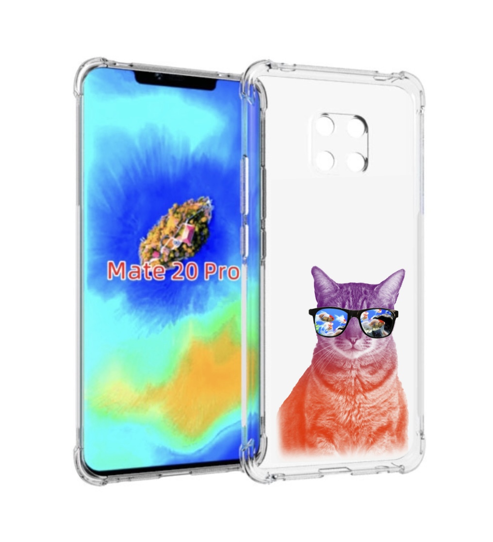 

Чехол MyPads крутой кот-2 для Huawei Mate 20 Pro/Mate 20 RS 6.39, Прозрачный, Tocco