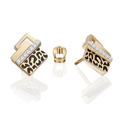 

Серьги из желтого золота с фианитом/эмалью PLATINA jewelry 02-5189-00-401-1130, 02-5189-00-401-1130