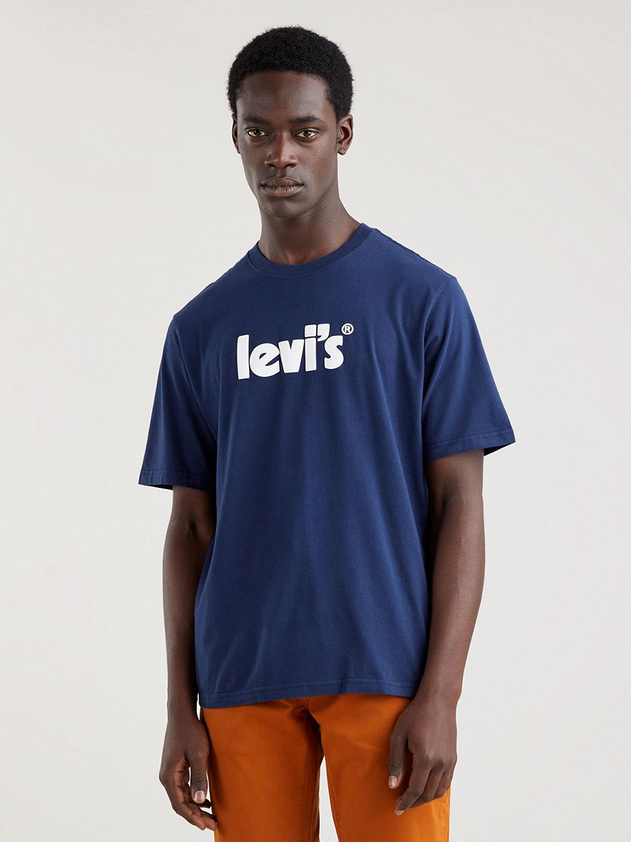 

Футболка мужская Levi's 16143 синяя S, Синий, 16143