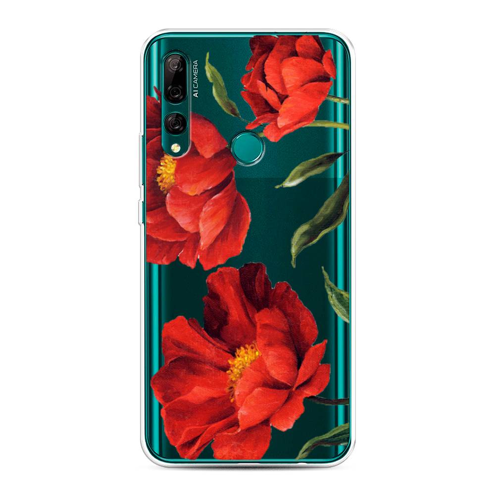 фото Чехол awog "красные маки" для huawei y9 prime 2019